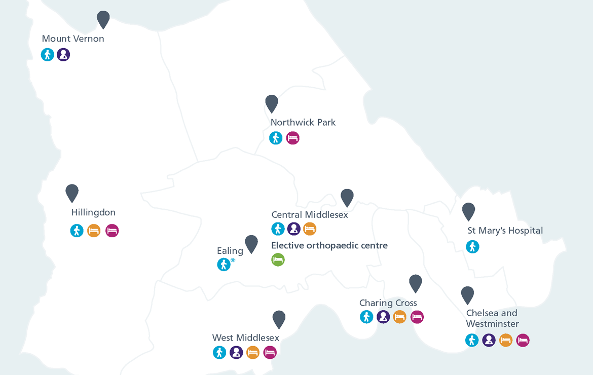 North west London map illustrating new orthopaedic services